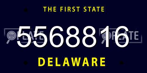 5568816 Delaware License Plate