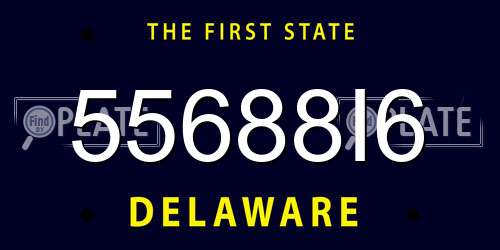 55688I6 Delaware License Plate