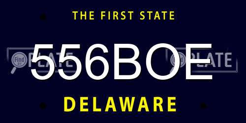 556BOE Delaware License Plate