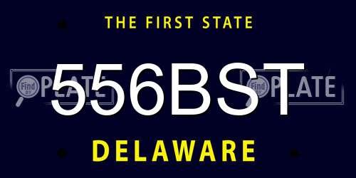 556BST Delaware License Plate