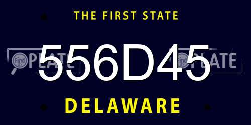 556D45 Delaware License Plate
