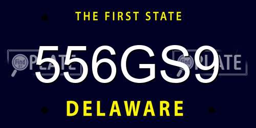 556GS9 Delaware License Plate