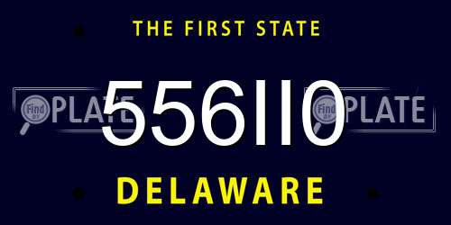 556II0 Delaware License Plate