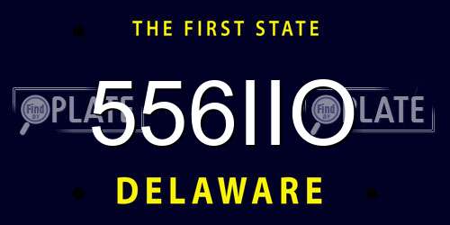 556IIO Delaware License Plate