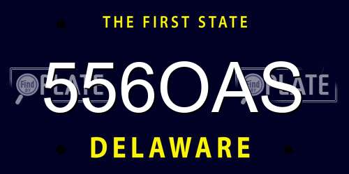 556OAS Delaware License Plate