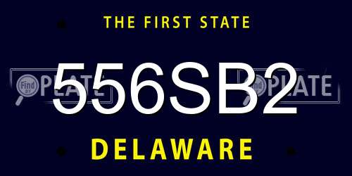 556SB2 Delaware License Plate
