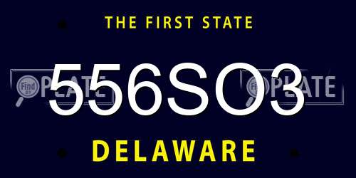 556SO3 Delaware License Plate