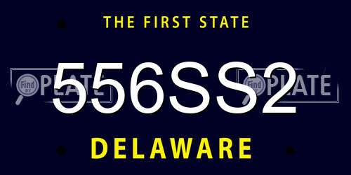 556SS2 Delaware License Plate
