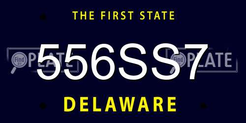 556SS7 Delaware License Plate