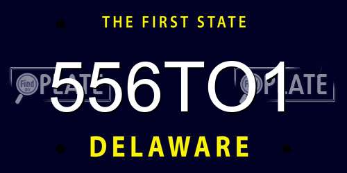 556TO1 Delaware License Plate
