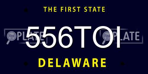 556TOI Delaware License Plate