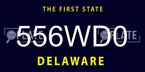 556WD0 Delaware License Plate