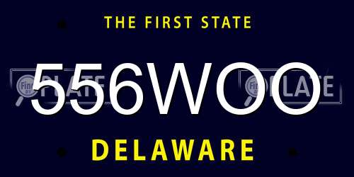 556WOO Delaware License Plate