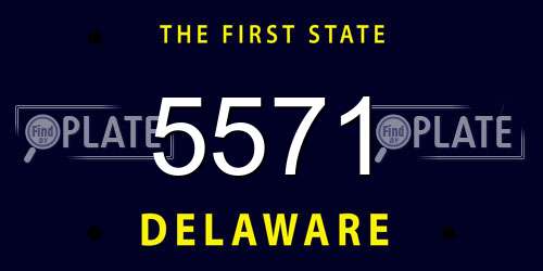 5571 Delaware License Plate