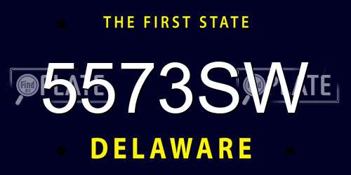 5573SW Delaware License Plate