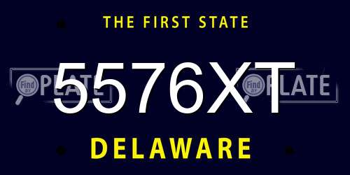 5576XT Delaware License Plate