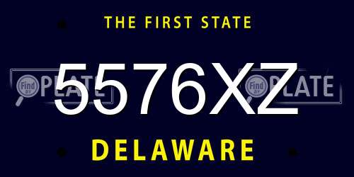 5576XZ Delaware License Plate