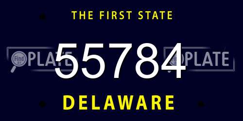 55784 Delaware License Plate