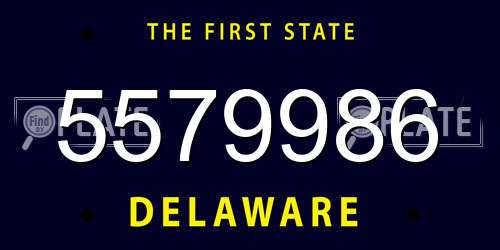 5579986 Delaware License Plate