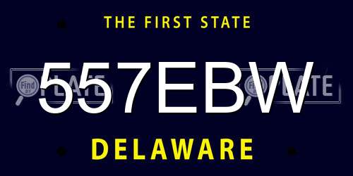 557EBW Delaware License Plate