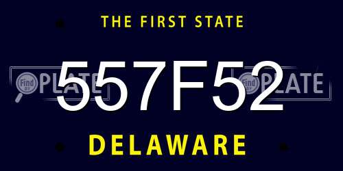 557F52 Delaware License Plate