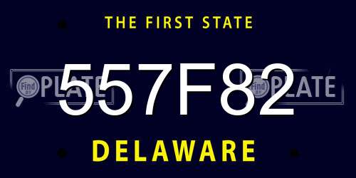557F82 Delaware License Plate