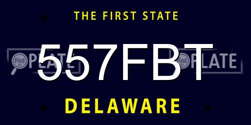557FBT Delaware License Plate