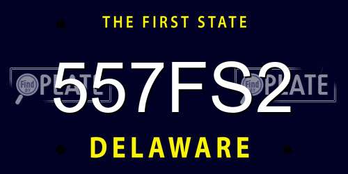 557FS2 Delaware License Plate