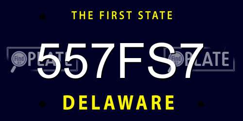 557FS7 Delaware License Plate