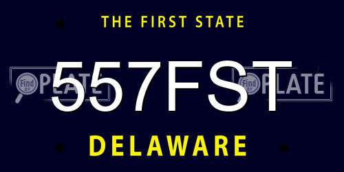 557FST Delaware License Plate