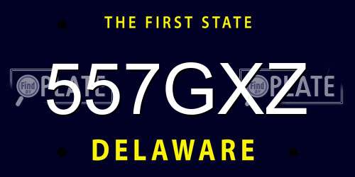 557GXZ Delaware License Plate
