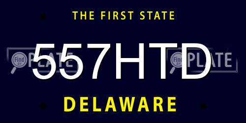 557HTD Delaware License Plate