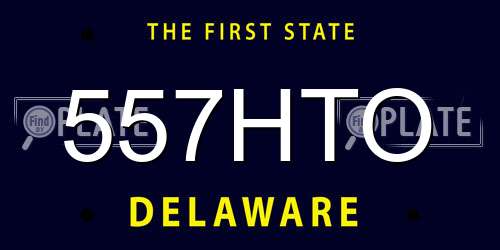 557HTO Delaware License Plate