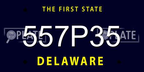557P35 Delaware License Plate