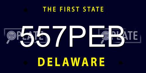 557PEB Delaware License Plate