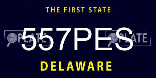 557PES Delaware License Plate