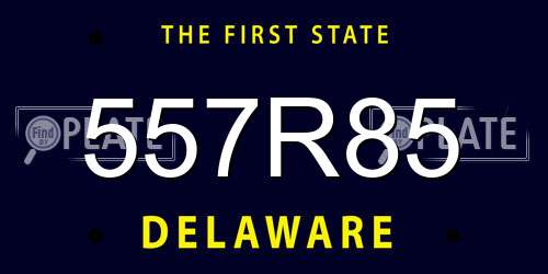 557R85 Delaware License Plate