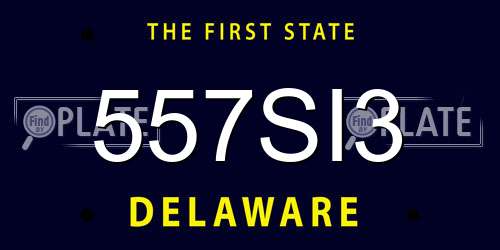 557SI3 Delaware License Plate