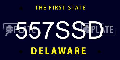 557SSD Delaware License Plate