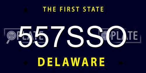 557SSO Delaware License Plate