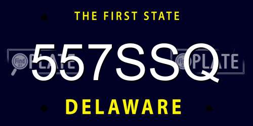 557SSQ Delaware License Plate