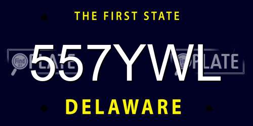 557YWL Delaware License Plate