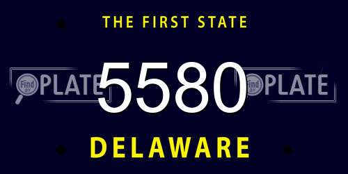 5580 Delaware License Plate