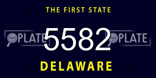 5582 Delaware License Plate
