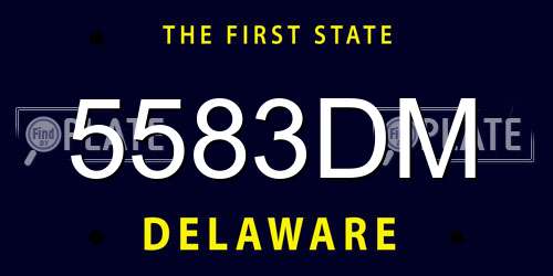 5583DM Delaware License Plate