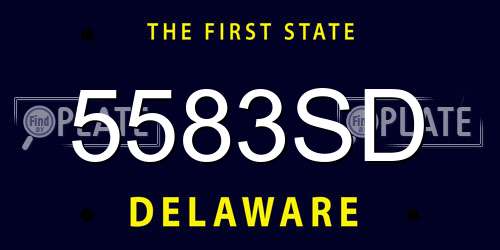 5583SD Delaware License Plate