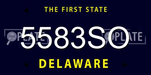 5583SO Delaware License Plate