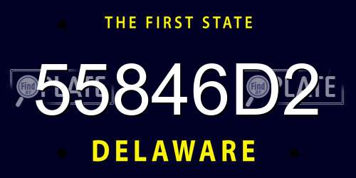 55846D2 Delaware License Plate