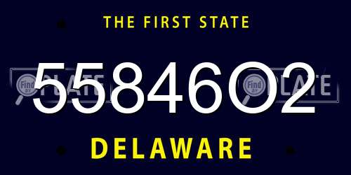 55846O2 Delaware License Plate