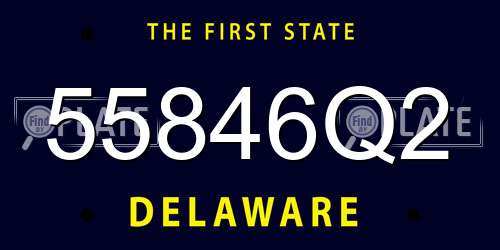 55846Q2 Delaware License Plate